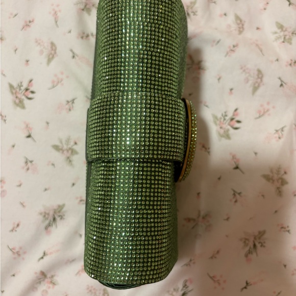 Green Crystal Rhinestone Embellished Crossbody Clutch Sparkly - Picture 3 of 11